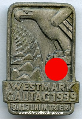 VERANSTALTUNGSABZEICHEN 'Westmark Gautag 9.-11. Juni 1939...