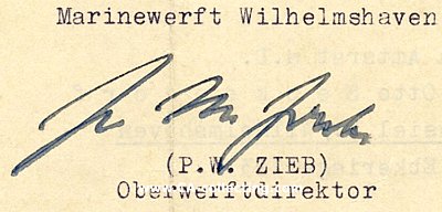 ZIEB, Paul-Willy. Konteradmiral (Ing.) der Kriegsmarine,...