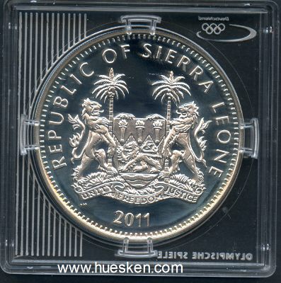 Photo 2 : SIERRA LEONE - 10 DOLLARS 2011 OLYMPISCHE SPIELE LONDON. ...