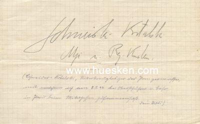 Foto 2 : SCHNEIDER-KOSTALSKI, Ferdinand. Major des Heeres,...