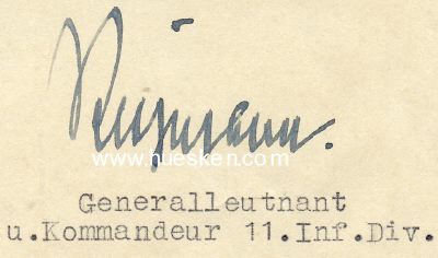 REYMANN, Helmuth. Generalleutnant des Heeres,...