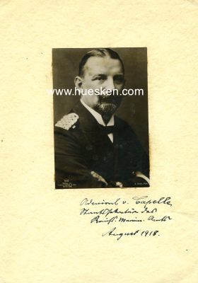 CAPELLE, Eduard von. Kaiserlicher Admiral und...