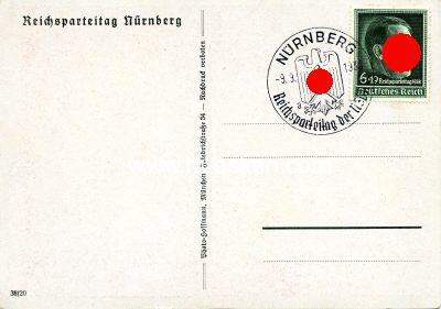 POSTKARTE 'Reichsparteitag 1938' mit Sonderstempel.