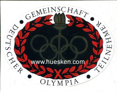 KFZ-AUFKLEBER-PLAKETTE 'Gemeinschaft Deutscher Olympia...