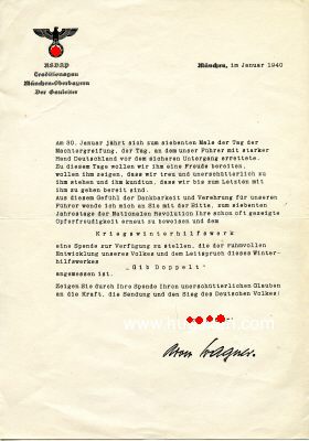 RUNDBRIEF des NSDAP-Gauleiters Adolf Wagner, München...