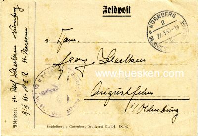 SS-FELDPOSTBRIEF des SS-Rottenführers Scheelken 1943...