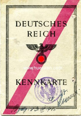 KENNKARTE DEUTSCHES REICH ausgestellt Bromberg 1944...