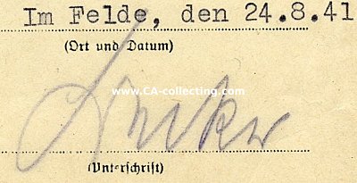 Foto 2 : BECKER, Fritz. Generalleutnant des Heeres, Kommandant...