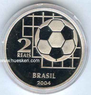 Foto 2 : BRASILIEN - 2 REAIS 2004 JUBILÄUM 100 JAHRE FIFA. 1...