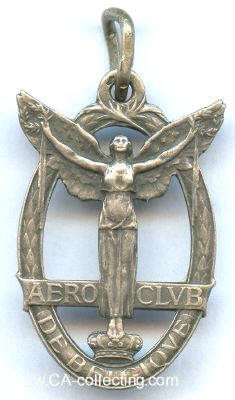 AERO CLUB DE BELGIQUE. Tragbare Medaille um 1905....