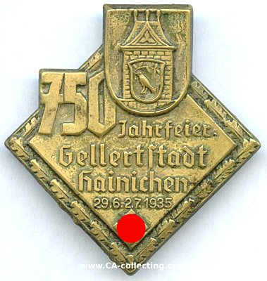 HAINICHEN. Abzeichen zur 750 Jahrfeier der Gellertstadt...