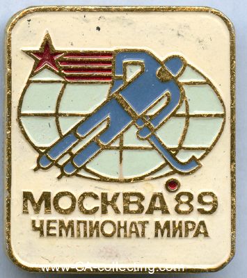 EISHOCKEY-MEISTERSCHAFT MOSKAU 1989. Farbiges...