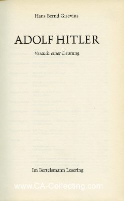 ADOLF HITLER. Versuch einer Deutung. Biographie von Hans...