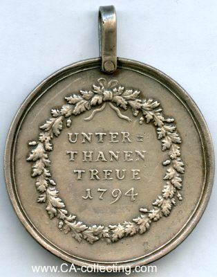 Foto 2 : SILBERNE MEDAILLE 'FÜR UNTERTANEN-TREUE' 1794 mit...