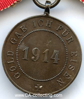 Photo 3 : MEDAILLE GOLD GAB ICH FÜR EISEN 1914 des Flottenbund...