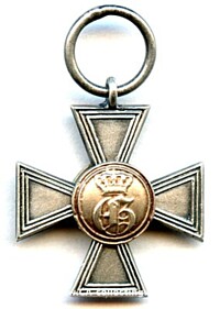 MILITARY SERVICE CROSS 1st CLASS 1869 FOR 21 YEARS SERVICE.