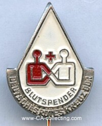 GERMAN RED CROSS BLOOD DONATION BADGE SILVER 10.