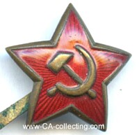 ENAMEL SOVIET CAP STAR FOR OFFICER ABOUT 1940.