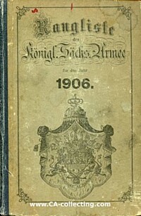 RANGLISTE DER KÖNIGLICH SÄCHSISCHEN ARMEE 1906.