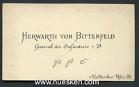 FRIEDRICH HERWARTH VON BITTENFELD VISITING CARD