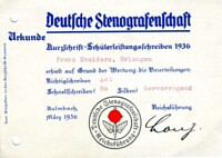 DOCUMENT OF THE GERMAN STENOGRAPHY-ORGANISATION