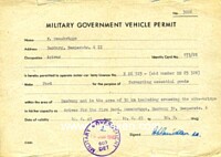 MILITARY GOVERNMENT VEHICLE PERMIT.