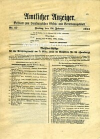 WAHLVORSCHLÄGE FÜR DIE REICHSTAGSWAHL AM 5.MÄRZ 1933