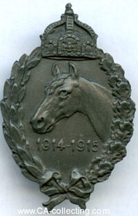 HONOR BADGE FOR HORSE CARE IN THE WAR 1914-1915.