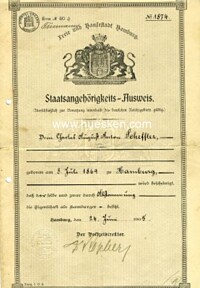 HAMBOURG IDENTIFICATION CERTIFICATE