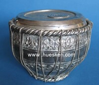 OLD SILVER DRUM TIN WITH COVER - LAOS.