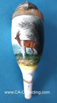 HUNTING PORCELAIN PIPE BOWL ABOUT 1900