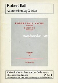 AUKTIONSKATALOG 'ORDEN' ROBERT BALL 12. FEBRUAR 1934.