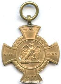 CROSS OF REMEMBRANCE 1866 FOR LOYAL WARRIORS.