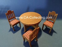 LUNDBY DOLLHOUSE DINING TABLE WITH THREE CHAIRS