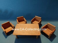 LUNDBY DOLLHOUSE TABLE WITH FOUR ARMCHAIRS