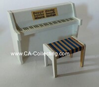 LUNDBY DOLLHOUSE PIANO WITH STOOL.
