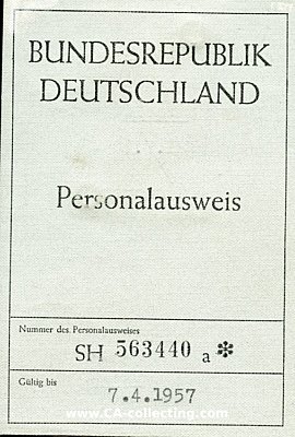 PERSONALAUSWEIS ausgestellt Lübeck 8. April 1952....