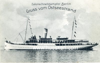 PHOTO-POSTKARTE SASSNITZ 'Salonschnelldampfer Berlin'....