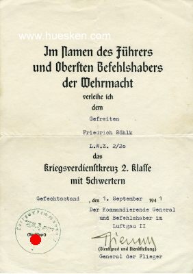 Photo 2 : BIENECK, Hellmuth. General der Flieger, 1918 Führer...