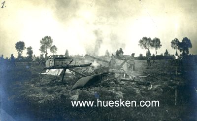 PHOTO 9x14cm um 1916: Abgeschossenes, ausgebranntes...