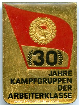 30 Jahre Kampfgruppen der Arbeiterklasse Anstecknadel DDR 