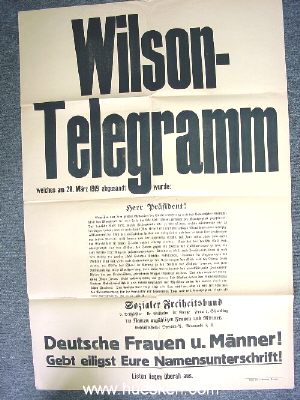 PLAKAT 'WILSON-TELEGRAMM' des Sozialen Freiheitsbundes...