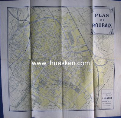PLAN DE ROUBAIX. Stadtplan um 1941