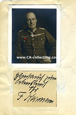 KARMANN, Dr. Friedrich. General der Infanterie, Chef des...