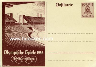 GANZSACHE-POSTKARTE 1936 für die Olympischen Spiele...