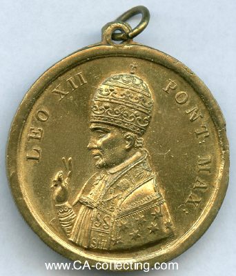 BRONZENE MEDAILLE 1826 Papst Leo XII. zur Erinnerung an...
