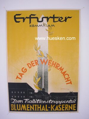VERANSTALTUNGSPLAKAT 1943 zum Tag der Wehrmacht 'Erfurter...
