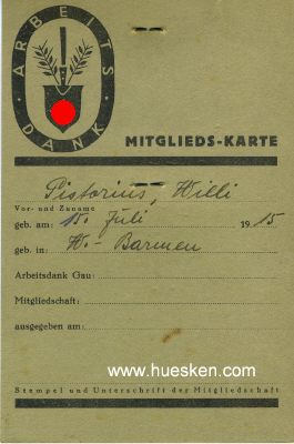 Photo 2 : ARBEITSDANK-MITGLIEDSKARTE für den Arbeitsmann...