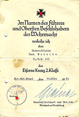 Photo 2 : GREINER, Heinrich. Generalleutnant des Heeres, Kommandeur...