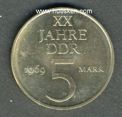 DEUTSCHE DEMOKRATISCHE REPUBLIK (DDR). 5 Mark 1969 20...